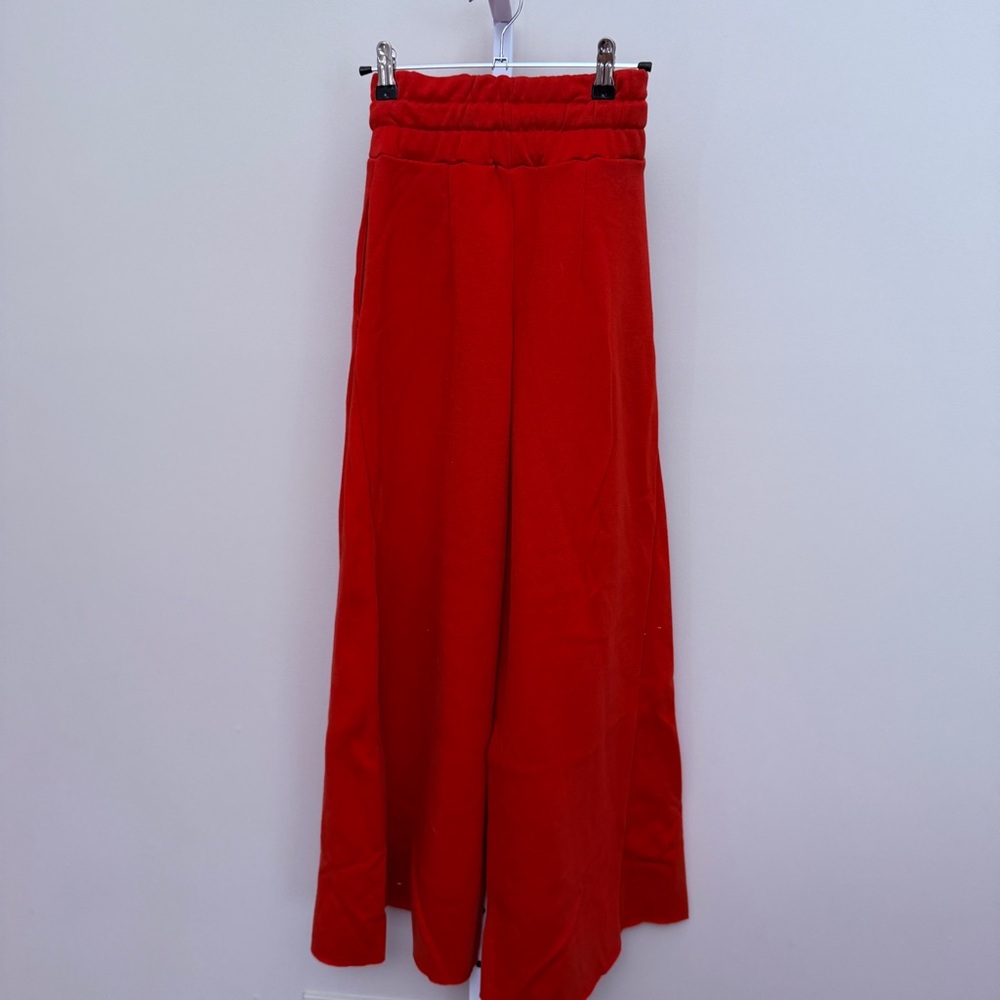 Rare market Korea Red Wide-Leg Drawstring Pants size S-M - Picture 4 of 5